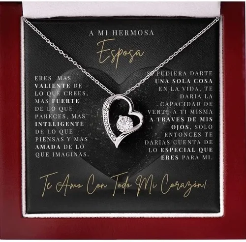LEXPO Para Mi Hermosa Esposa - Collar de regalo personalizado para Esposa, Novia, Pareja, Amor, Aniversario, Cumpleaños, Celebración - FL213P