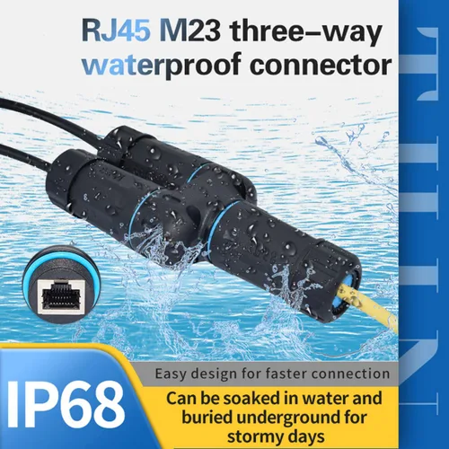Miniatura 8 de ZUZONG IP68 Conector acoplador divisor RJ45 impermeable, conector Ethernet impermeable divisor de 1 entrada y 2 salidas IP68 conector de cable LAN