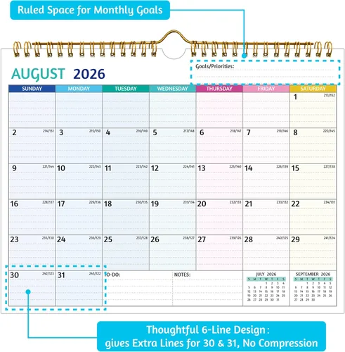 Miniatura 4 de Calendario de pared 2026-2028 – julio 2026 – junio 2028, calendario de 2 años 2026-2028, 11 x 8.5 pulgadas, calendario 2026 de 24 meses, calendario