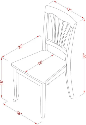Miniatura 11 de East West Furniture ANAV5-LWH-W - Juego de mesa de comedor de 5 piezas, incluye una mesa de cocina redonda con pedestal y 4 sillas de comedor, 36 x