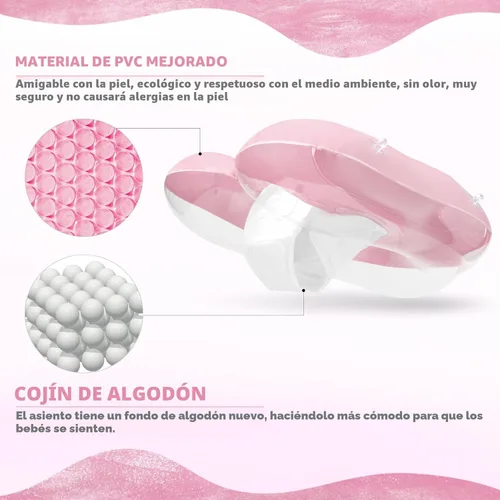 Miniatura 2 de Loowarts Flotador de bebé con dosel, flotador de piscina infantil con asiento de seguridad, flotador de natación y flotador de agua UPF50+