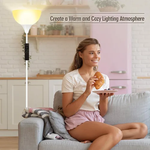 Miniatura 8 de Lámparas de pie para sala de estar, lámparas de pie Torchiere de 71'' con control remoto, temperatura de color y brillo ajustables 2700K-6500K