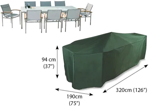 Miniatura 3 de Bosmere Funda ovalada/rectangular para mesa y sillas, 126 pulgadas de largo x 75 pulgadas de ancho x 37 pulgadas de alto Verde