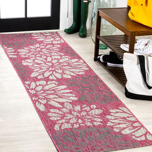 Miniatura 41 de JONATHAN Y Alfombra Corredor de Tejido Texturizado Floral para Interiores y Exteriores 2X8 Marrón/Crema, Zinnia Moderna para Patio Trasero, Patio