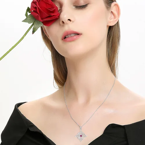 Miniatura 15 de YAFEINI Collar con dije de nudo de bruja de plata de ley, amuleto de bruja de cruz celta, regalo para mujer
