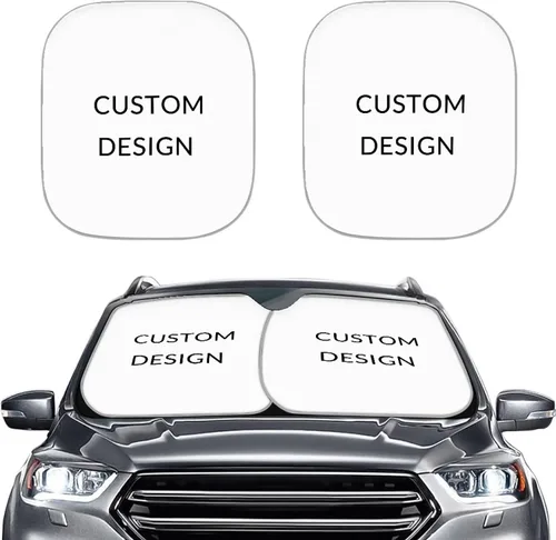 Parasoles personalizados para parabrisas de automóvil, añade tu propia foto, juego de 2 parasoles para parabrisas de automóvil, ajuste universal,