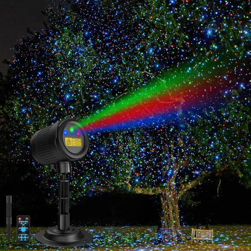 Luces láser para exteriores, proyector láser RGB de 3 colores para exteriores, proyector de luz láser impermeable para exteriores e interiores para
