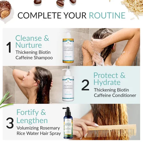 Miniatura 6 de Tree To Tub Acondicionador de biotina, cafeína activadora para cabello más completo, acondicionador espesante para mujeres y hombres para cabello