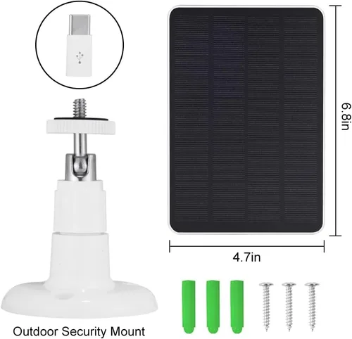 Miniatura 4 de Cargador de panel solar - Resistente a la intemperie, panel solar de 4 W 5 V, montaje en pared, panel de carga solar de baja potencia, impermeable