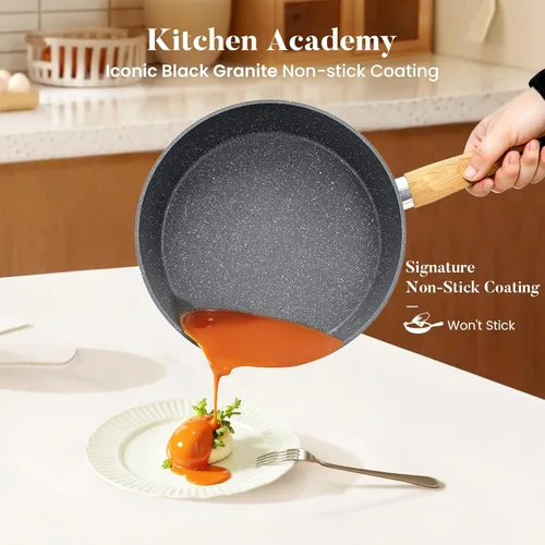 Miniatura 2 de Kitchen Academy Juego de ollas y sartenes de granito antiadherentes, juego de utensilios de cocina antiadherentes de 17 piezas, juego de sartenes