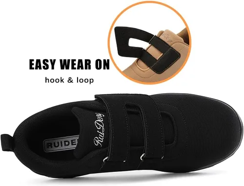 Miniatura 5 de Velcro Platform Sneakers for Women Comfortable Wedge Rocker Bottom Walking Shoes Supportive Extra Wide Width 2 Inch Thick Sole Adjustable Closure