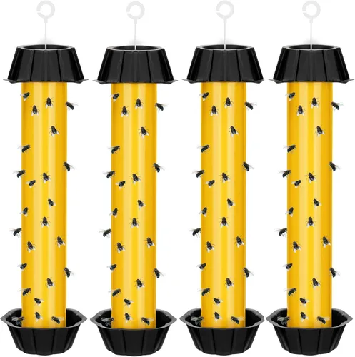 Miniatura 9 de Qualirey 8 trampas para moscas para interiores y exteriores, trampa adhesiva para moscas de frutas, para insectos domésticos, 10 x 2.5 pulgadas