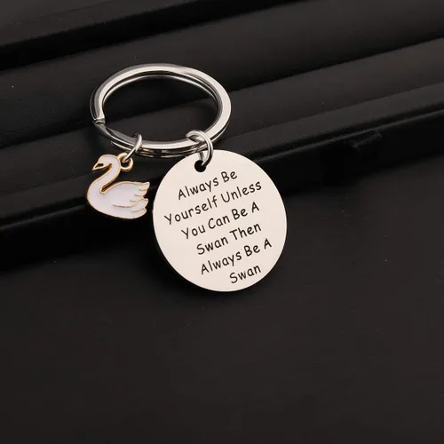 Miniatura 4 de ENSIANTH Llavero de cisne, regalo de cisne, diseño de cisne, regalo inspirador, joyería positiva de animales