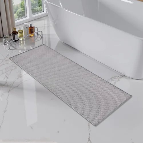 Miniatura 12 de AMOAMI Tapetes de baño ultra delgados, con parte trasera de goma, antideslizantes, absorbentes, para suelo, regadera y lavabo