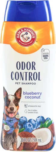 Arm & Hammer Champú para perros con control de olores para mascotas, bicarbonato de sodio mejorado, pH equilibrado, aroma fresco de arándanos y