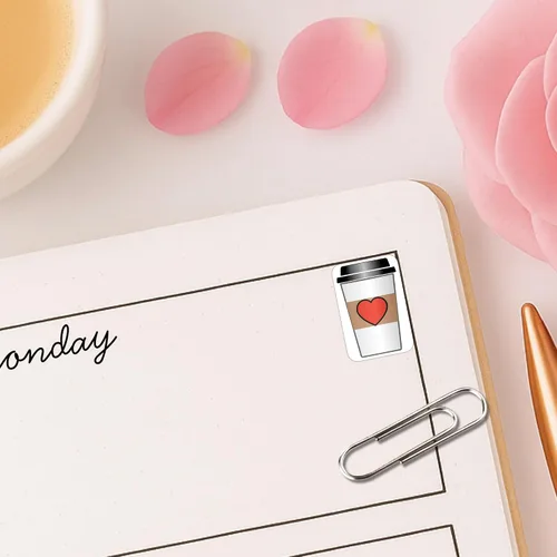 Miniatura 4 de Frappucino - Adhesivo para planificador, 54 divertidas calcomanías de vinilo L (1/2 pulgada), Frappucino Date Me Time Self Care I Love