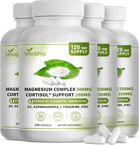 Miniatura 11 de Complejo de magnesio - 8 formas de magnesio elemental para una máxima absorción - Fórmula de alta potencia de 1000 mg - Apoya los huesos, músculos