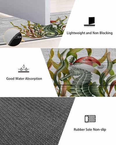 Miniatura 3 de Tapete de baño de Navidad para bañera, antideslizante, de secado rápido y absorbente, tierra de diatomeas, fregadero, dormitorio, cocina, lavable
