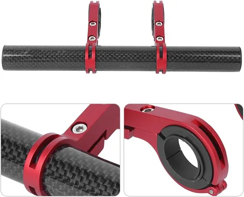 Miniatura 8 de BORDSTRACT Extensor de manillar doble para bicicleta, estante de extensión de manillar de aleación de aluminio, soporte de luz de mesa de código