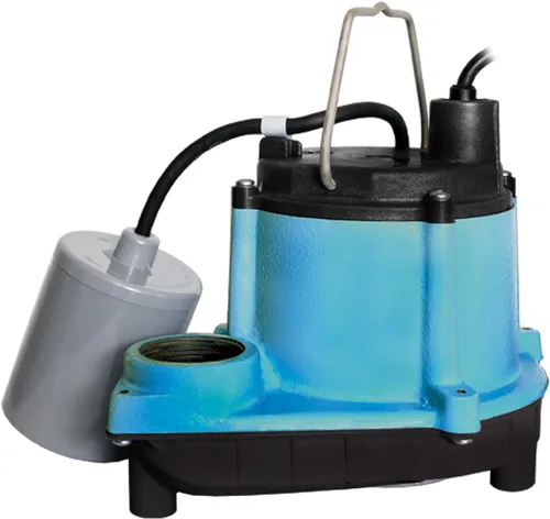 Little Giant 6-CIA-RFS 115 Voltios, 1/3 HP, 2760 GPH Bomba Sumergible de Hierro Fundido con Interruptor de Flotador Mecánico Piggyback, Cable de 10