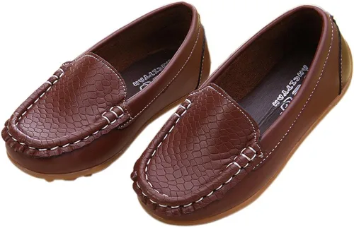 Miniatura 5 de Lonsoen - Mocasines de meter para niños y niñas, suaves y de vestir