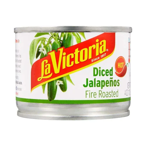 La Victoria Jalapeños picados en cubitos tostados al fuego, 4 onzas (paquete de 24)