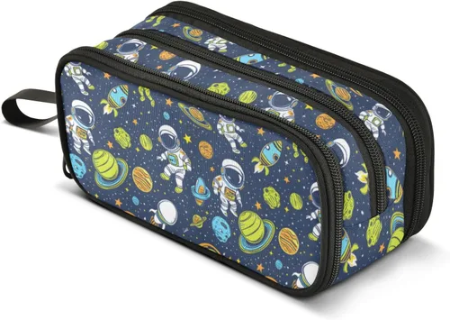 Miniatura 20 de MNSRUU Estuche grande para lápices, estuche estético con diseño de rana linda, organizador de marcadores, caja de lápices para niñas, niños