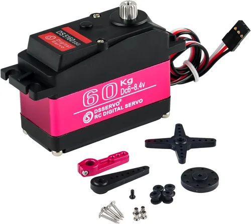 Miniatura 2 de 2 piezas RCmall DS5160 SSG HV 132.3 lbs gran par programable digital 270 grados RC Servo con brazo servo de metal ajustable T18 para 1/5 escala RC