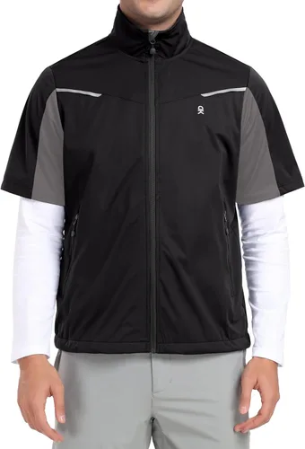 Miniatura 2 de Little Donkey Andy Chalecos ligeros Softshell para hombre, chaquetas de manga corta para golf, senderismo, correr