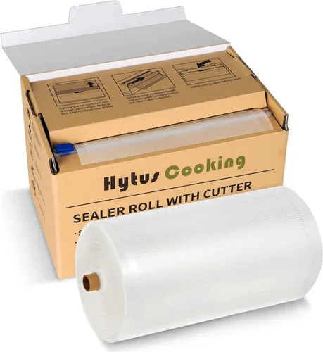 HytusCooking - Rollos de bolsas selladoras al vacío de alimentos de 8 x 150 pies con dispensador de cortador para almacenamiento de alimentos,