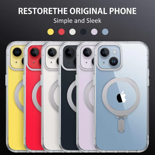 Miniatura 9 de DUEDUE Funda magnética para iPhone 14, funda para iPhone 13 con soporte invisible [compatible con Magsafe], funda protectora de cuerpo completo