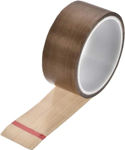 Miniatura 9 de uxcell Cinta de tela revestida de PTFE de 0.236 in Cinta de alta temperatura marrón para selladores de vacío, mano e impulso Cinta adhesiva