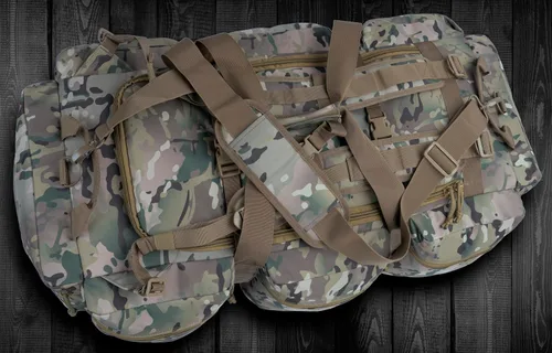 Miniatura 4 de Bolsa de lona militar grande de 100 L, bolsa de lona para despliegue, equipo deportivo, bolsa de equipaje de viaje con correas desmontables para AT