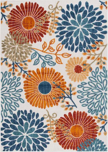 Miniatura 22 de SAFAVIEH Alfombra Lavable para Exteriores Colección Cabana - Pasillo de 2' x 10', Crema y Rojo, No Desprende Pelusa y Fácil de Limpiar, Ideal