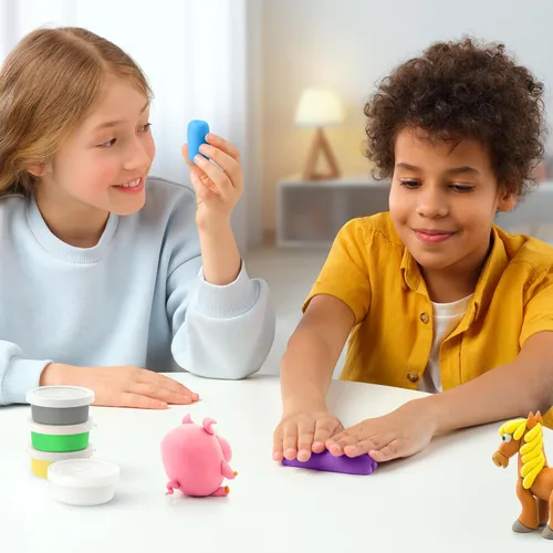 Miniatura 4 de HEY CLAY Arcilla de secado al aire con divertida aplicación interactiva, juego de arcilla para modelar y manualidades para niños de 3 a 8 años