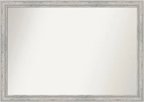 Miniatura 517 de Amanti Art Espejo de baño plateado para sobre fregadero, 23 x 23 pulgadas, espejo cuadrado plateado en ángulo, marco de madera moderno medio, se