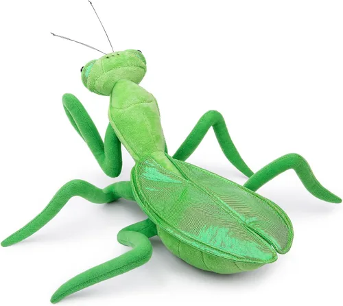 Miniatura 4 de Peluche grande de Mantis marrón – Animales de peluche realistas de mantis religiosa marrón de 15 pulgadas, juguetes de insectos de alas grandes