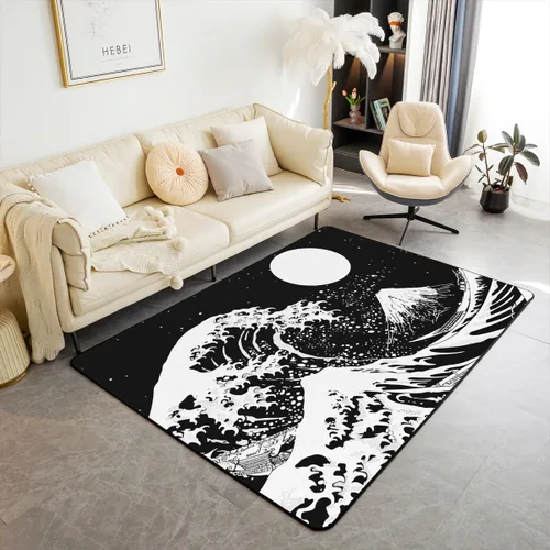 Miniatura 45 de Erosebridal Alfombra de área con tema Groovy de los 70 para sala de estar y dormitorio, alfombra retro con símbolo de paz antideslizante, alfombra