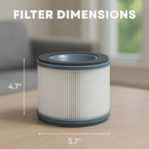 Miniatura 2 de Nispira AP-T10 AP-T10FL Reemplazo de filtro HEPA 3 en 1 de carbón activado para purificador de aire Homedics AP-T10-BK AP-T10-WT Elimina humo