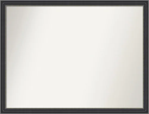 Miniatura 254 de Amanti Art Espejo de baño negro para sobre fregadero, 22 x 22 pulgadas, espejo de tocador cuadrado estrecho negro Avon, marco de madera casual