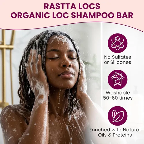 Miniatura 5 de Rastta Locs Organic Loc - Barra de champú con acondicionadores hechos para rastas, trenzas, rastas. Elimina la acumulación y los residuos