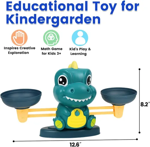 Miniatura 2 de Aitbay Juguetes de equilibrio matemático de dinosaurio, juguetes Montessori para niños de 3 años, juguetes educativos para niños y niñas de 4, 5, 6