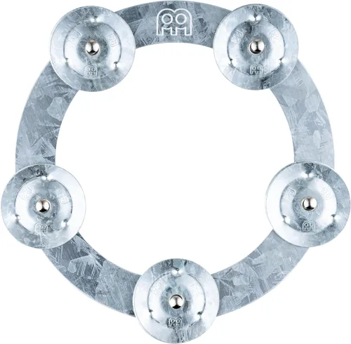 Miniatura 14 de Pandereta de efecto de cascabel Ching Ring, de acero inoxidable — NO FABRICADO EN CHINA — Para hihats, crashes, rides y stacks