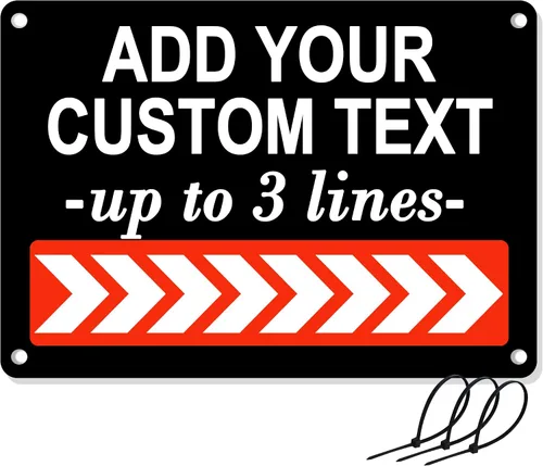 Miniatura 8 de Letrero personalizado con flecha de 10 x 7 pulgadas, letrero de flecha de metal impermeable para exteriores personalizado, para direcciones