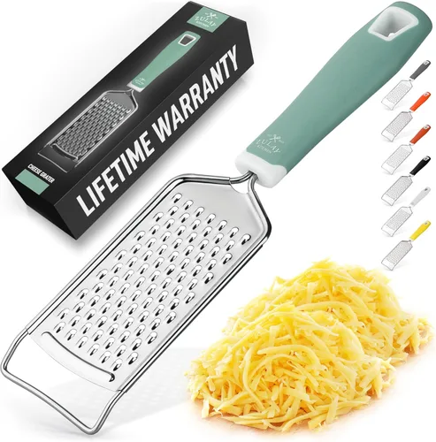 Miniatura 9 de Zulay Kitchen Rallador profesional de queso de acero inoxidable – Rallador de limón de metal duradero a prueba de óxido con mango – Rallador plano