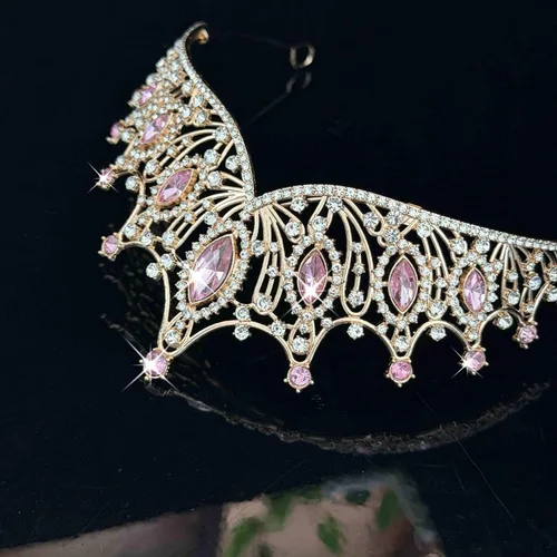 Miniatura 6 de Kamirola Corona de Reina Barroca, Corona Nupcial de Boda con Diamantes de Imitación y Tiaras Diadema de Cristal Para Cumpleaños Baile de Graduación