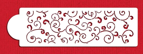 Miniatura 2 de Designer Stencils Plantilla de pastel de desplazamiento frondoso, beige/semitransparente