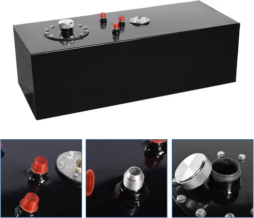 Miniatura 5 de Kit de Tanque de Combustible de Aluminio Celda de Combustible de 15 Galones Universal 57L Pulido Carreras Calle Drift Strip Tanque de Combustible