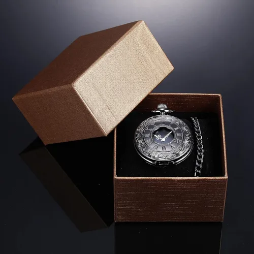 Miniatura 7 de Hicarer Reloj de bolsillo clásico de cuarzo con escala de números romanos y cinturón de cadena