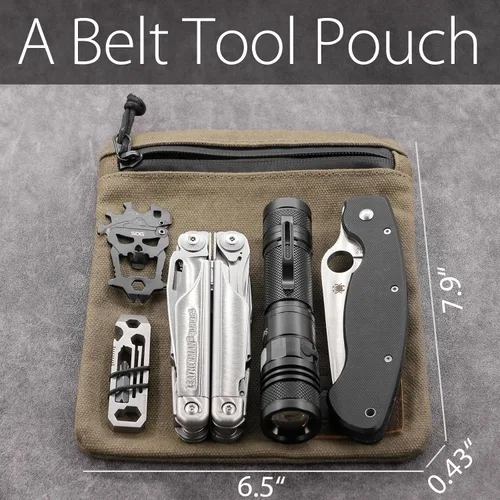 Miniatura 10 de diodrio Bolsas con cremallera para cinturón para hombres y mujeres, bolsa compacta EDC, cremallera YKK, carteras de seguridad antirrobo a prueba